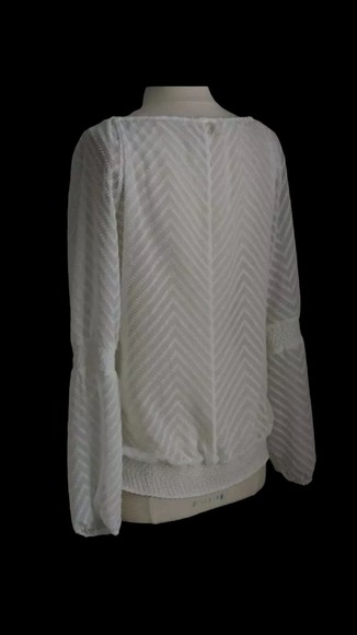 Laundry by Shelli Segal sheer White Victorian Pirate Blouse, Tunic, Costume 14 - Picture 11 of 11